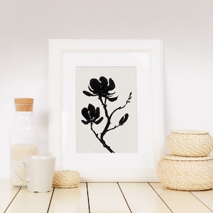 Printable Botanical Art, Black and White Art, Printable Art, Large Wall ...