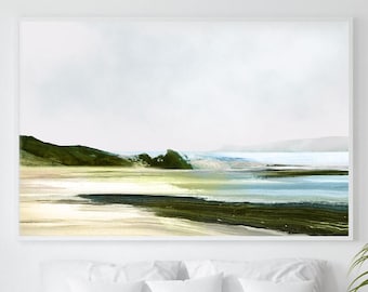 Beach Painting, Large Abstract Landscape, Printable Art Prints, Dan Hobday, Living Room Art, download art, nature art,  ocean wall art
