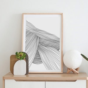 Large Abstract, Minimalistic Painting, Printable Art, Line Art Prints, Dan Hobday Art, Black White art, Hand-drawn Art, Oversized wall art