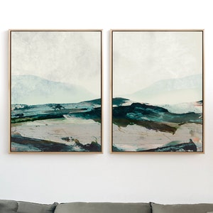 Set of 2 Prints, Neutral Art Print Set, Abstract Landscape Art, Minimal Wall Art, Printable Abstract, instant download, Modern Art, 24x36