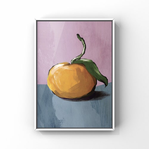 Orange Wall Art Print Printable Art Botanical Wall Art Etsy