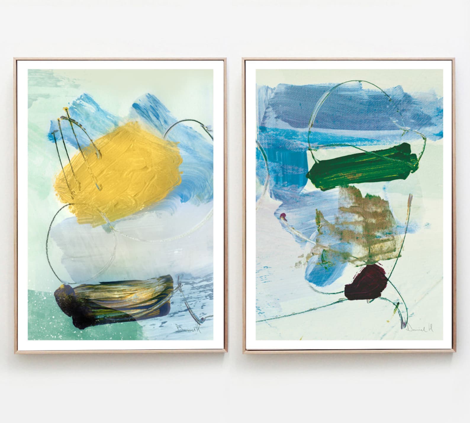 Abstract Print Set Set of 2 Prints Abstract Art Print Set - Etsy UK