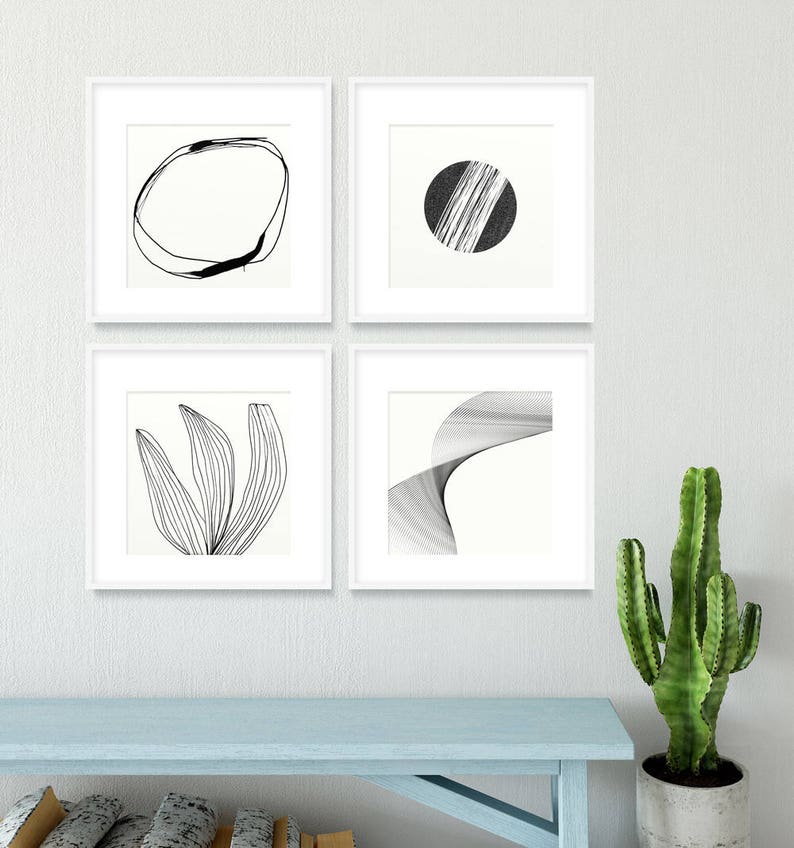 Set of 4 Prints Abstract Art Print Set 4 Abstract Prints - Etsy