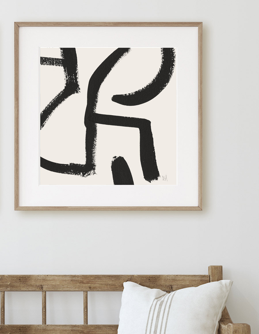 Abstract Art Print Set Set of 2 Prints Black and White | Etsy