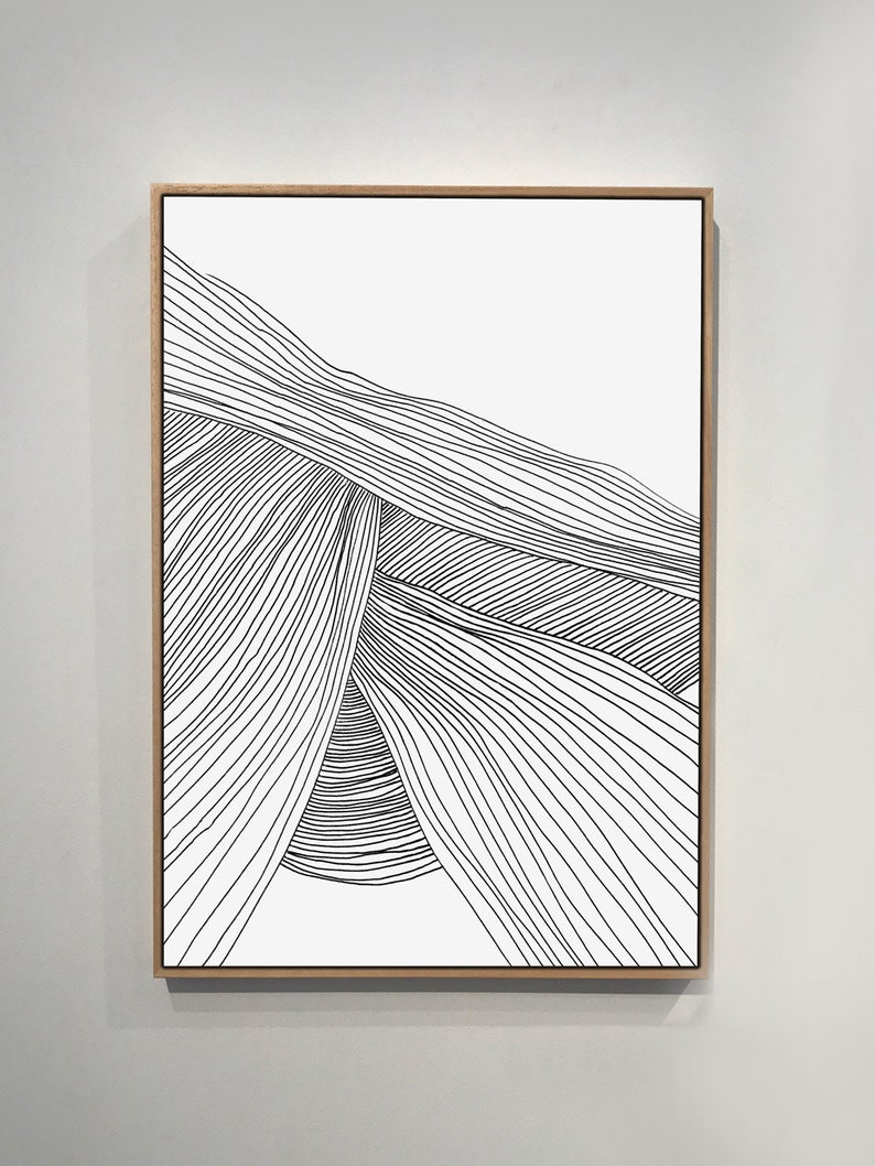Large Abstract Minimalistic Painting Printable Art Line Art Etsy UK