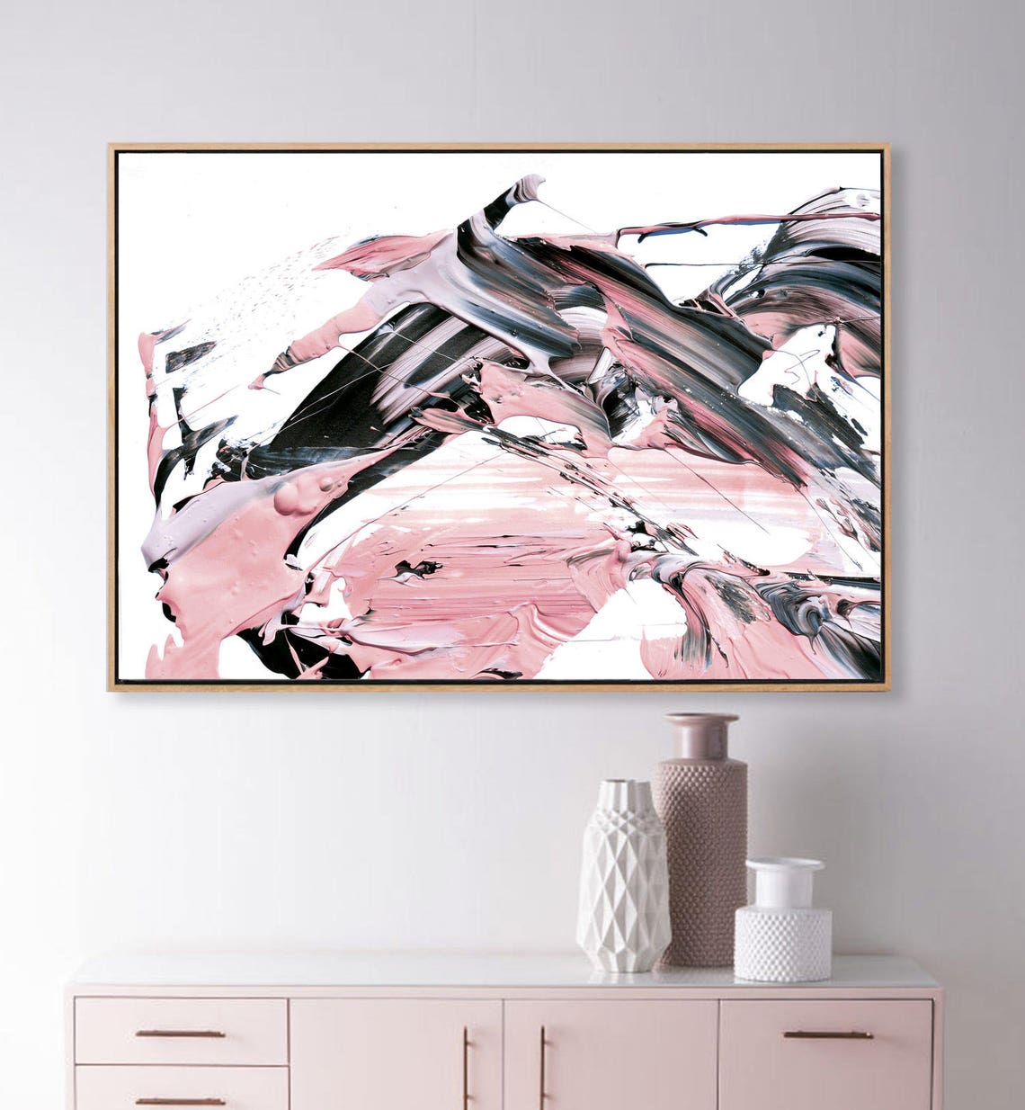 Printable Abstract Art Pink and Gray Art instant download Etsy