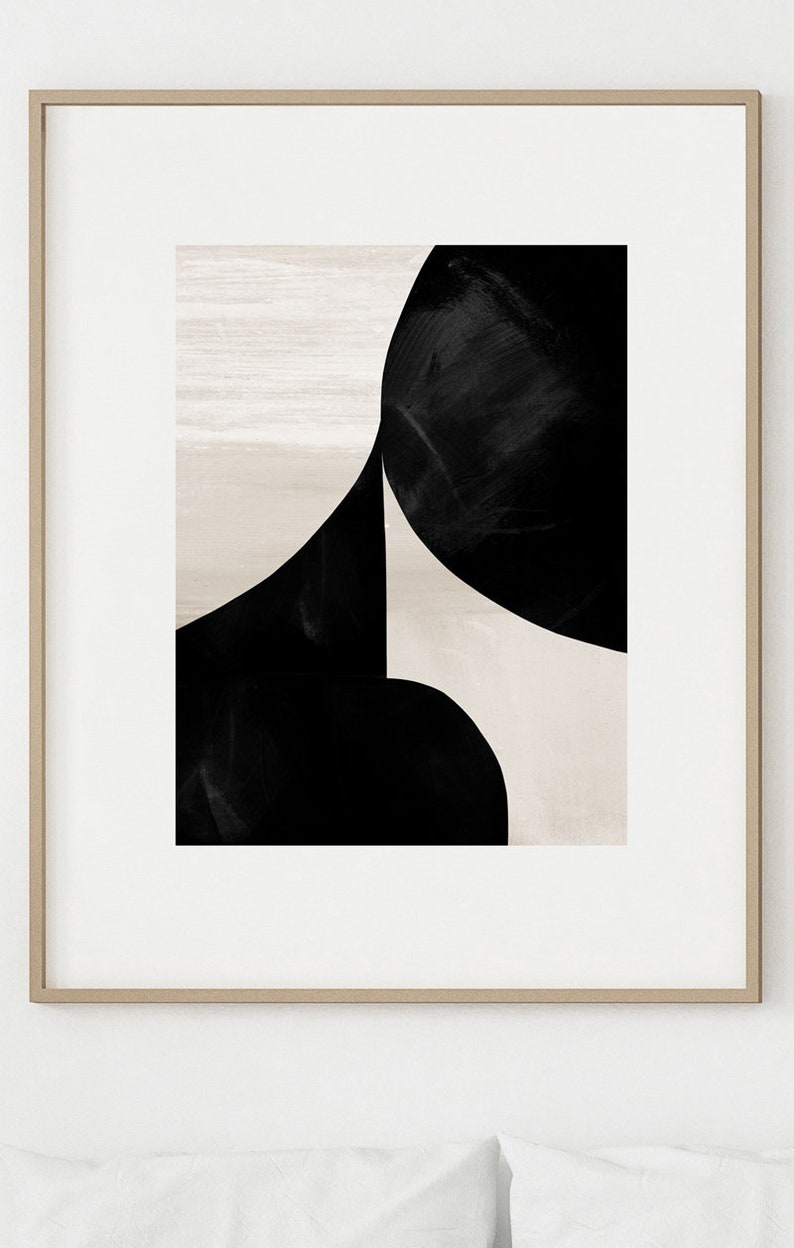 Abstract Art Print Set, 2 Black & White Abstract Art, Printable Abstract, instant download, Dan Hobday Art. Minimal art Prints, 24x36 image 3