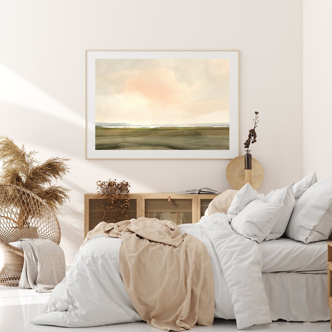 Large Landscape Painting, Large Wall Art, Neutral Landscape, Modern