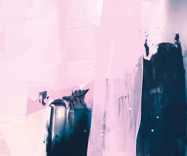 Printable Abstract Art Navy Blue and Pink Art Instant Etsy Australia