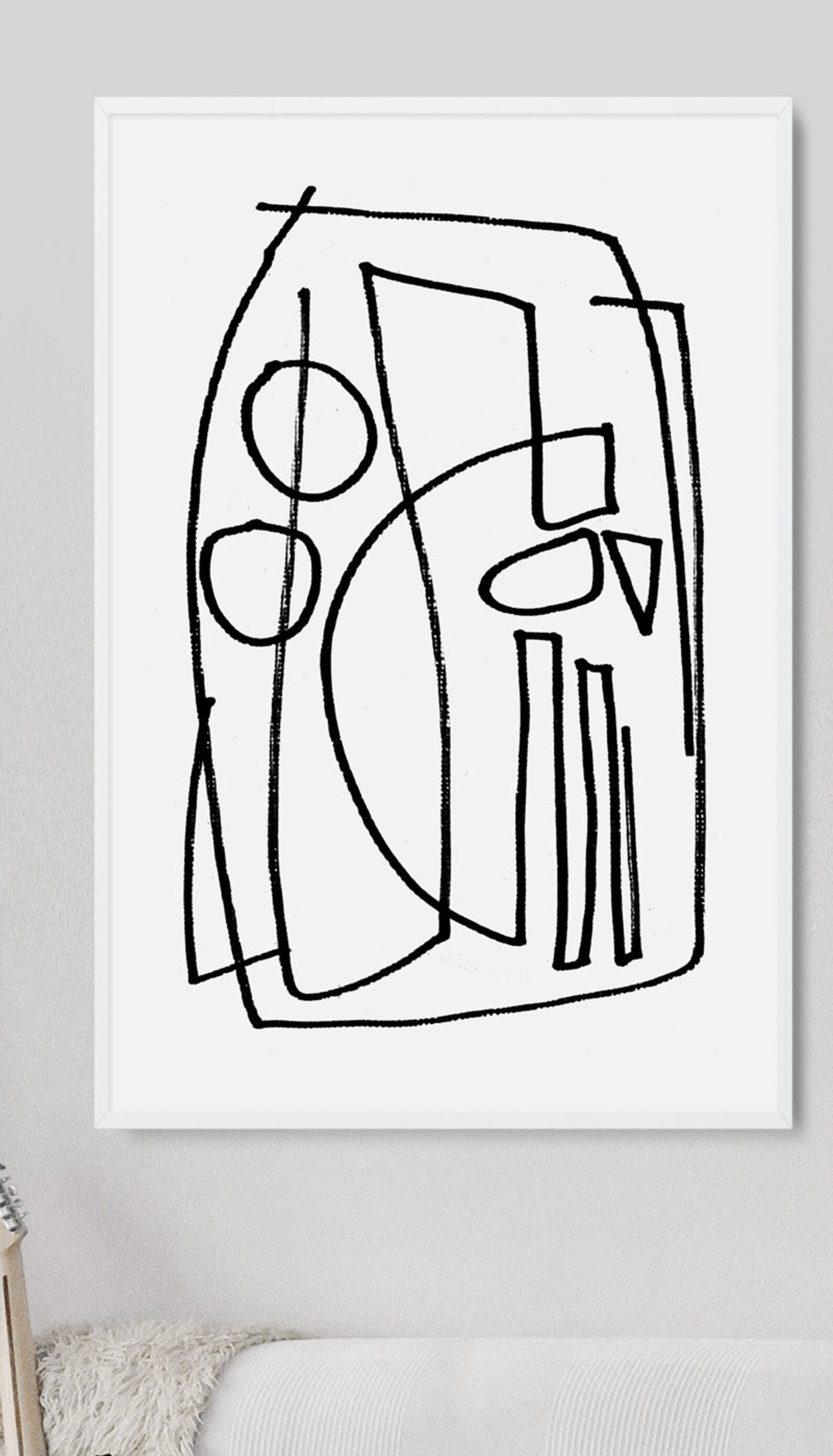 Large Abstract Set of 2 Prints Minimalistic Painting Etsy