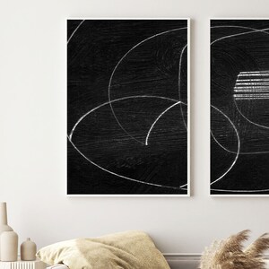 Abstract Art Print Set Set of 3 Prints Black and White Art - Etsy