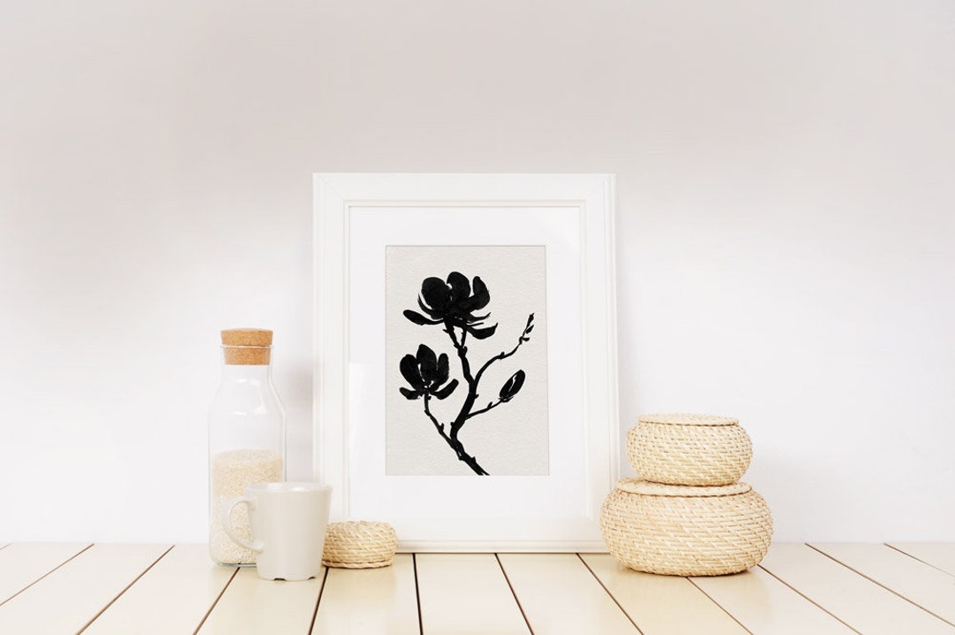 Printable Botanical Art, Black and White Art, Printable Art, Large Wall ...