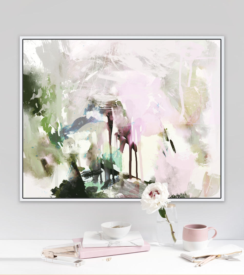 Printable Abstract Art Green and Pink Wall Art Instant Etsy UK