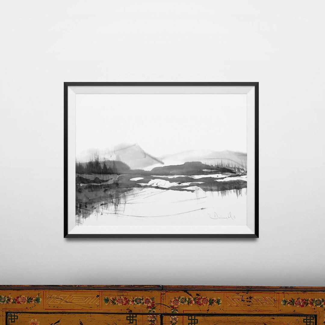 Minimalist Black and White Landscape Art Print (digital Download) - Etsy
