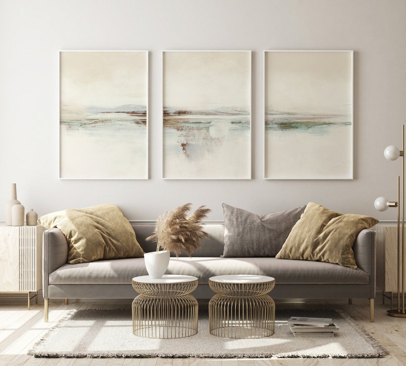 Abstract Art Print Set, Set of 3 Prints, Abstract Seascape Painting, Printable Abstract, instant download, 24x36 Prints, Dan Hobday Art image 1