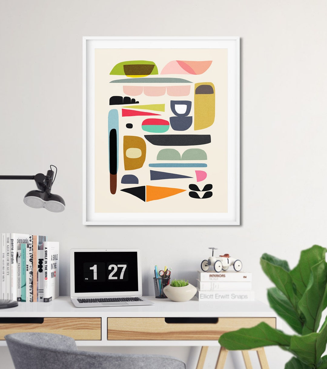 Mid Century Modern Art Print: Abstract Scandinavian Wall Decor (digital ...