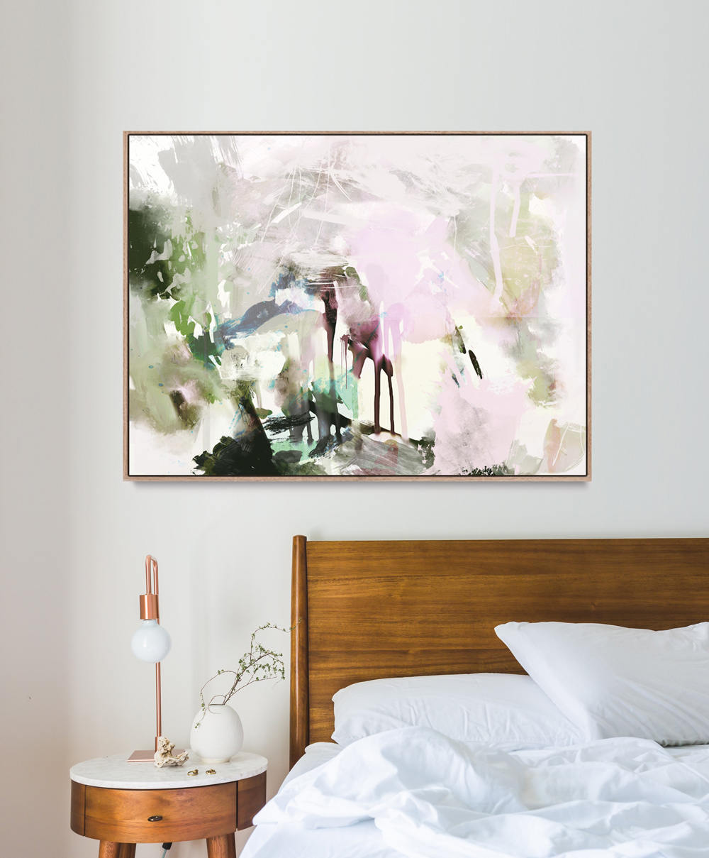 Printable Abstract Art Green and Pink Wall Art Instant Etsy UK