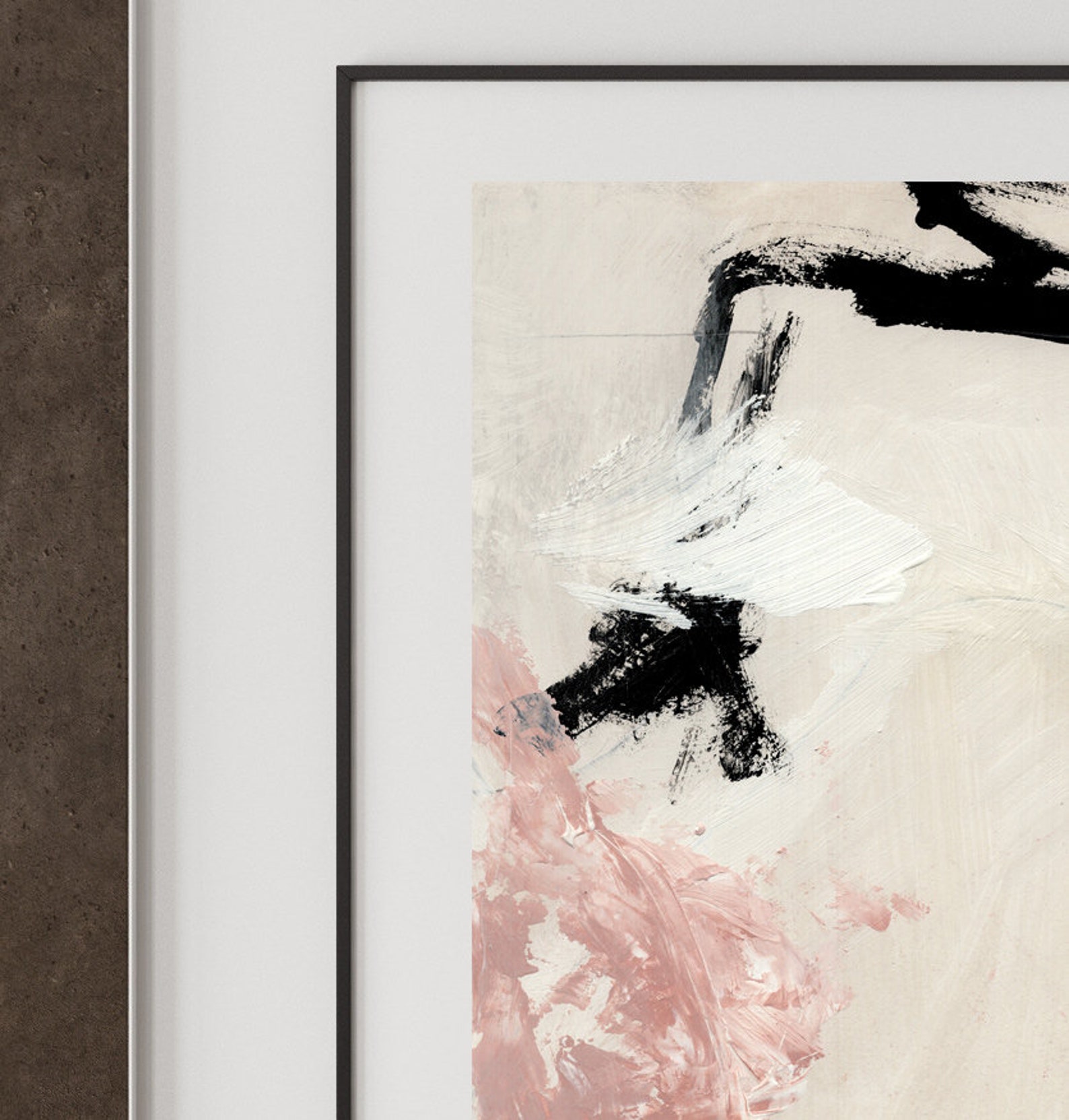 Large Abstract Painting Peach Pink and Orange Wall Art | Etsy
