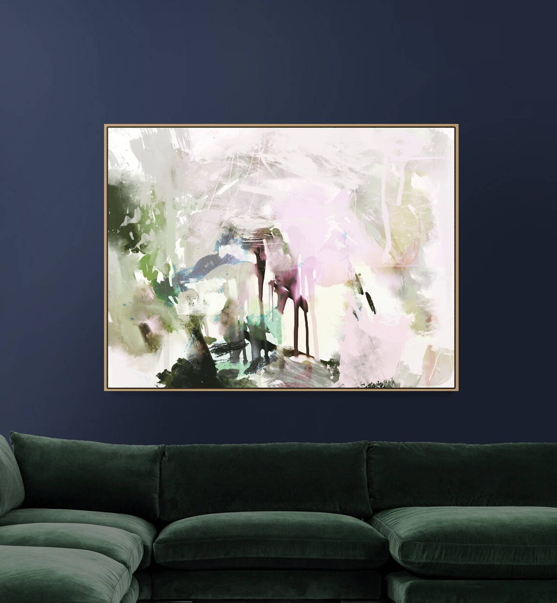 Printable Abstract Art Green and Pink Wall Art Instant Etsy UK