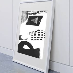 Set of 2 Prints 2 Black & White Abstract Art Printable - Etsy