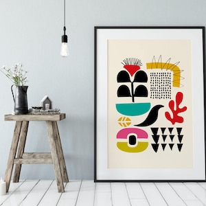 Large Printable Art, Mid Century Modern, Mid Century Print, Large Art, A0 Art Print, Abstract Wall Art, Contemporary Art, Dan Hobday