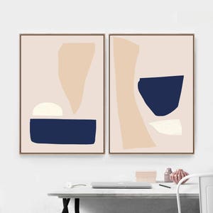 Set of 2 Prints, Abstract Art Prints, Large Wall Art, 24x36 Print, Printable Abstract Art, Minimal Print, instant download Art, Pink Art set