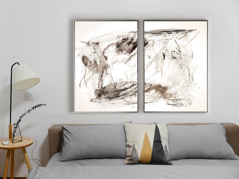 Abstract Print Set Set of 2 Prints Abstract Art Print Set Etsy