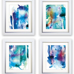 Set of 4 Prints, Gallery Wall Set, Abstract Printable, Download Art ...