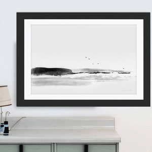 Beach Painting,Sea Rock Minimal Art, Printable Art Prints, Dan Hobday Art, digital download art, nature art, minimal wall art prints image 5