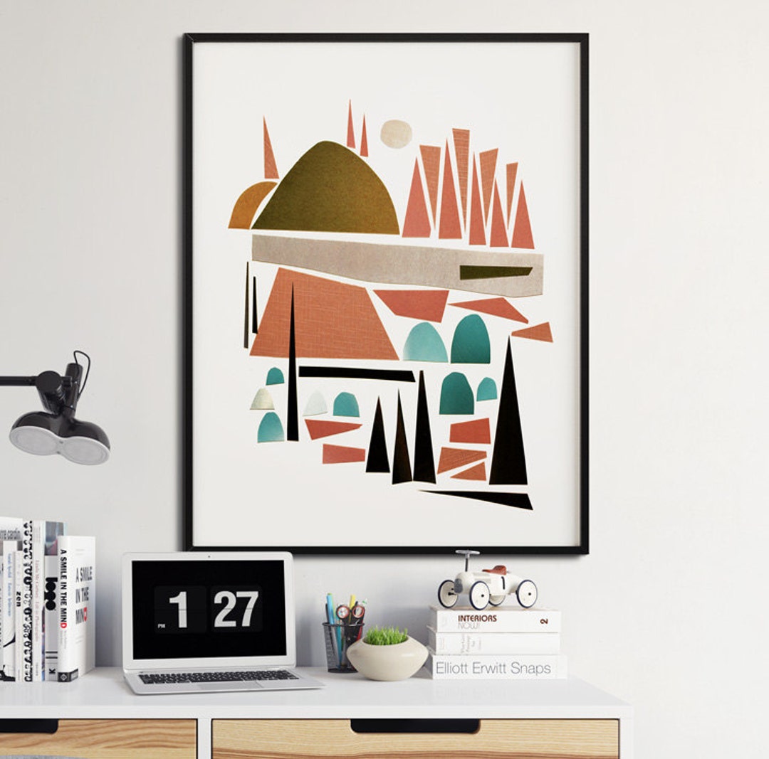 Printable Abstract Art, Instant Download, Landscape Mid Century Art ...