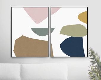 Set of 2 Prints, Abstract Art Print Set, 2 Abstract Prints, art to download, Printable Abstract, instant download, Mid Century Art, 50x70