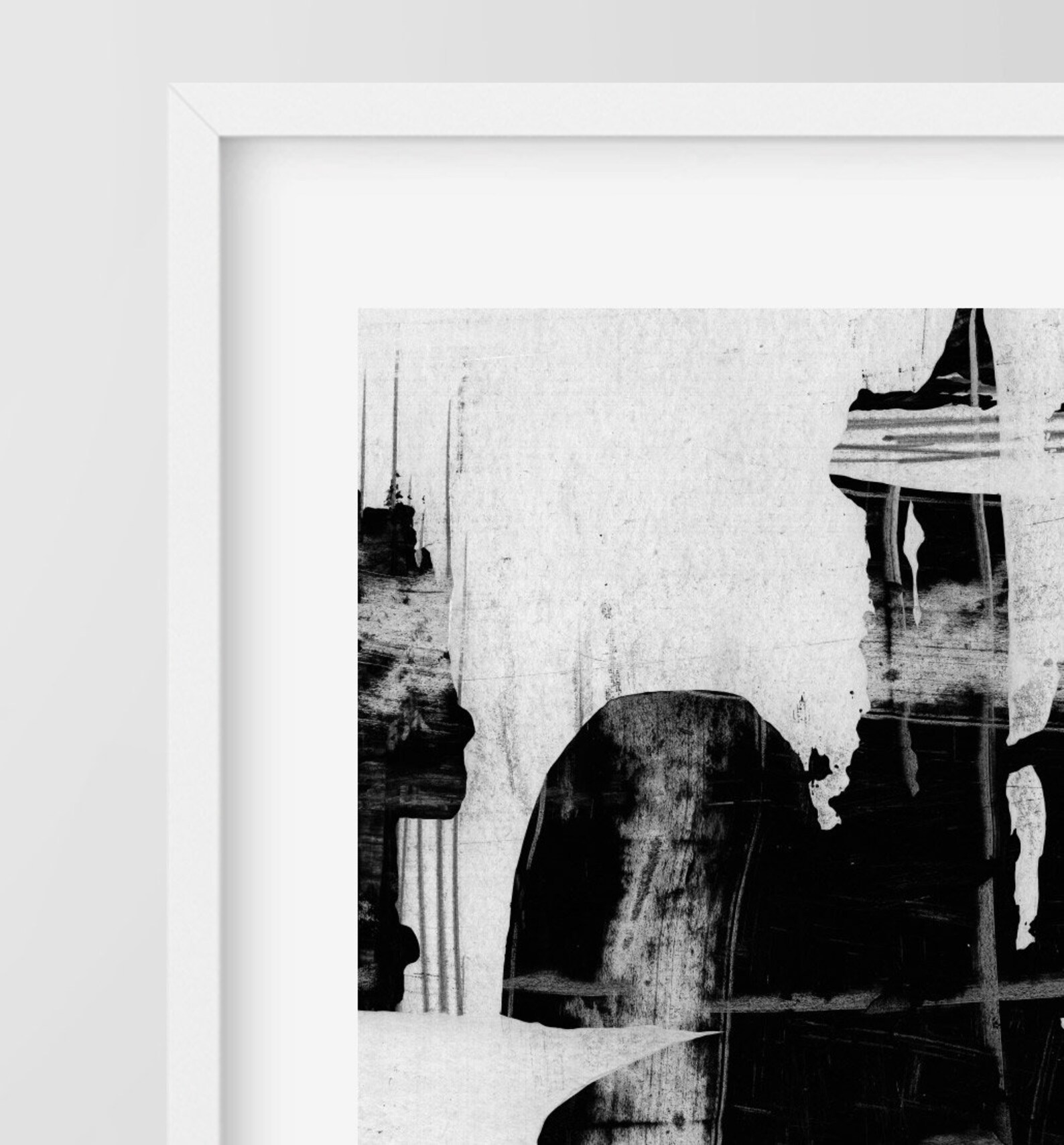 Large Abstract Printable Art Black and White Minimal Square Etsy UK