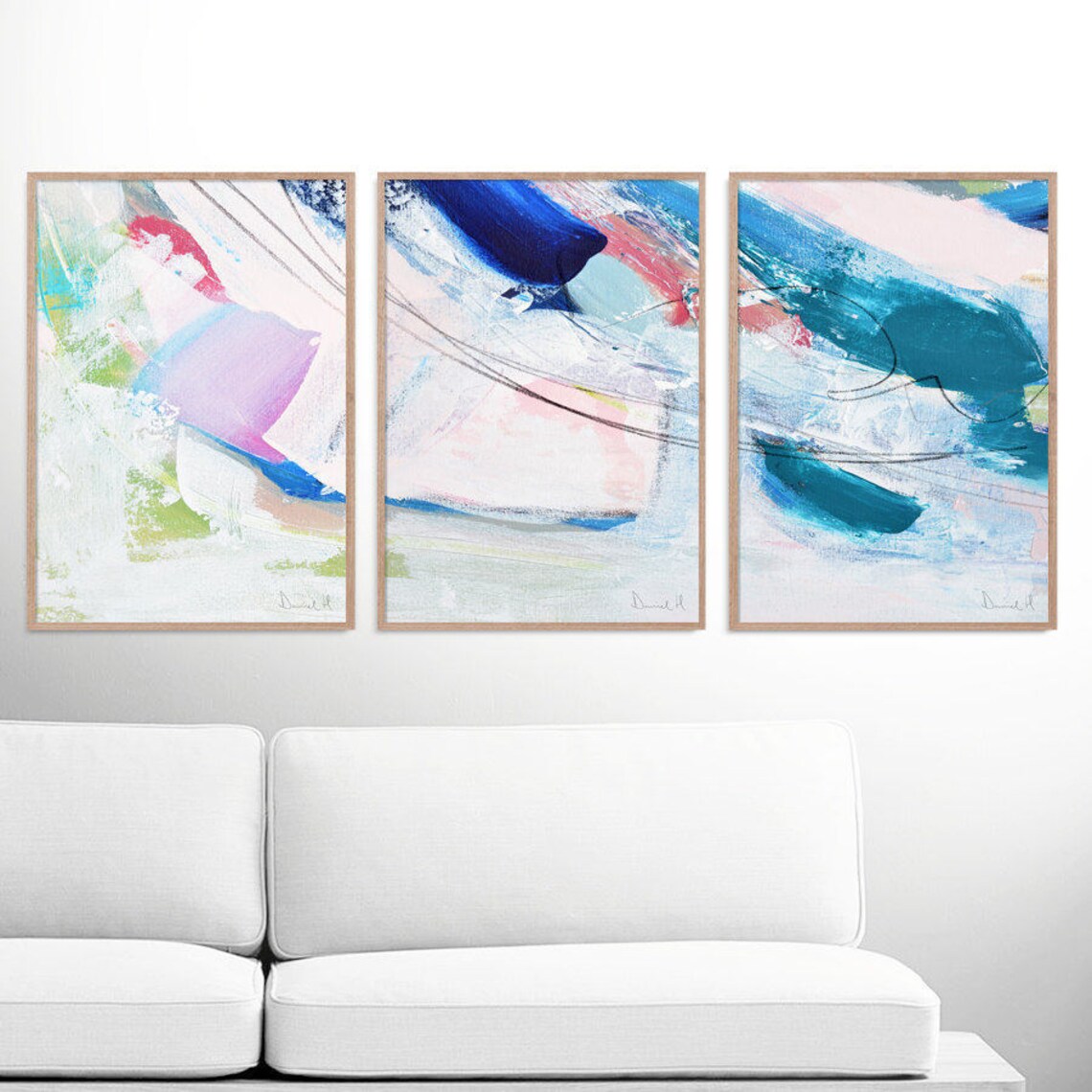 Abstract Art Print Set Set of 3 Prints Digital Downloads Etsy UK