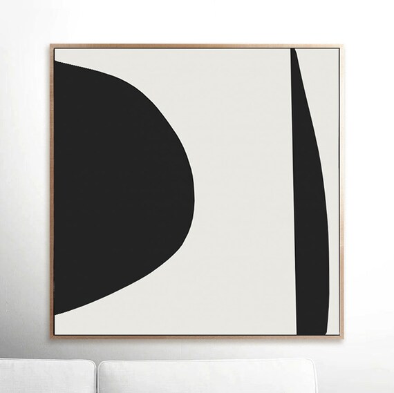 sieraden Haalbaar breedte Grote abstracte afdrukbare kunst zwart-wit minimal vierkante - Etsy  Nederland