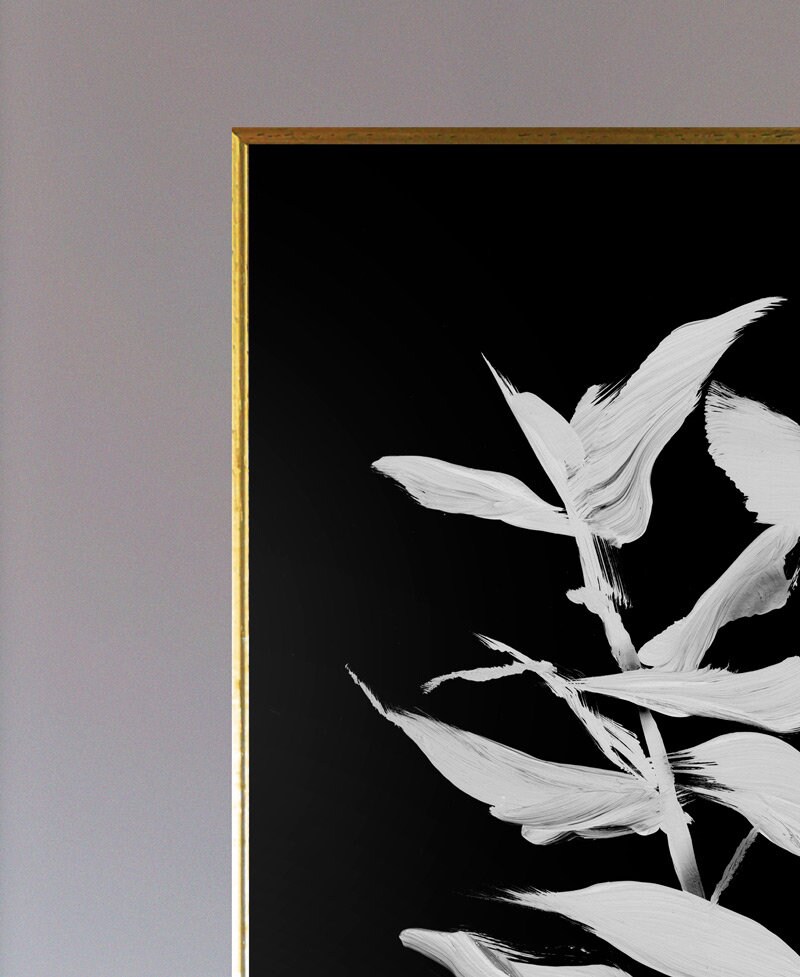 Floral Wall Art Print Printable Art Black and White Art | Etsy