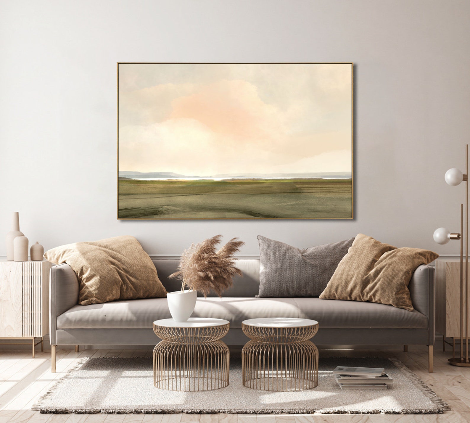 Large Landscape Painting Large Wall Art Neutral Landscape - Etsy