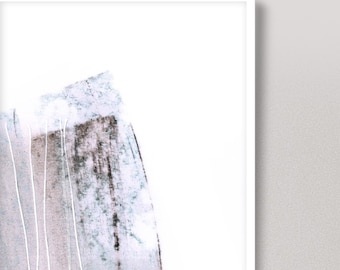 ピンクとブルーの抽象画アートプリント：大型アクリル絵画