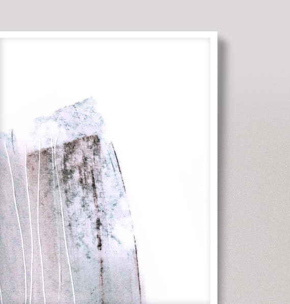 ピンクとブルーの抽象画アートプリント：大型アクリル絵画（デジタル