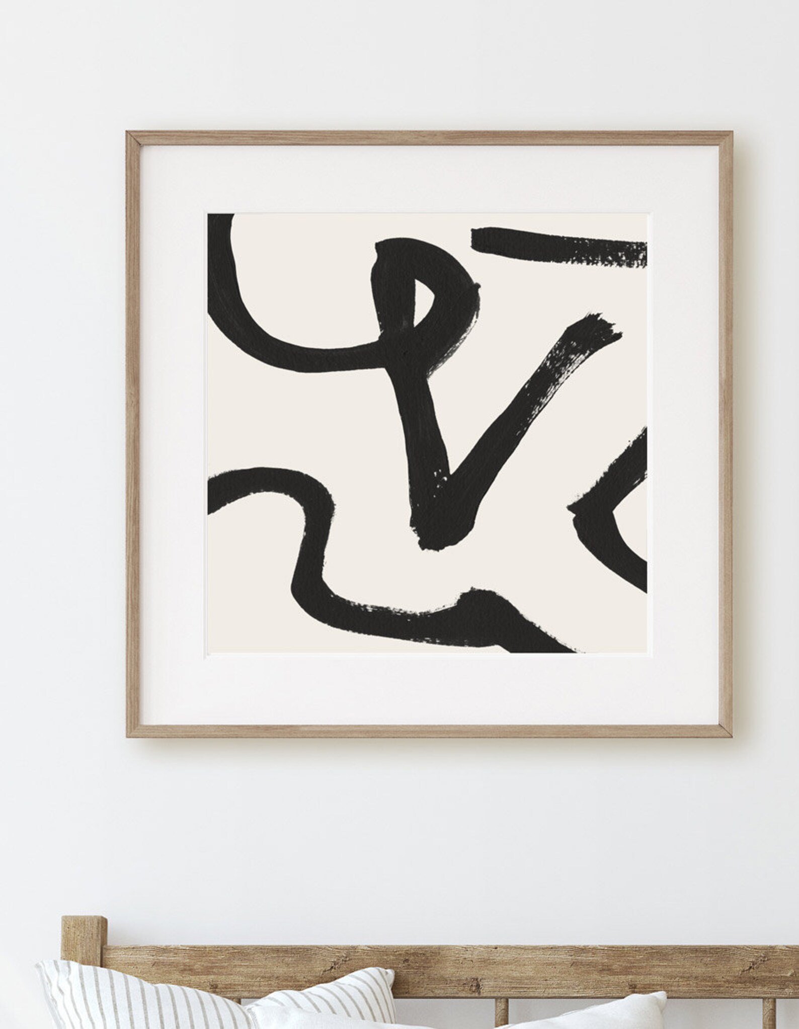 Abstract Art Print Set Set of 2 Prints Black and White Etsy