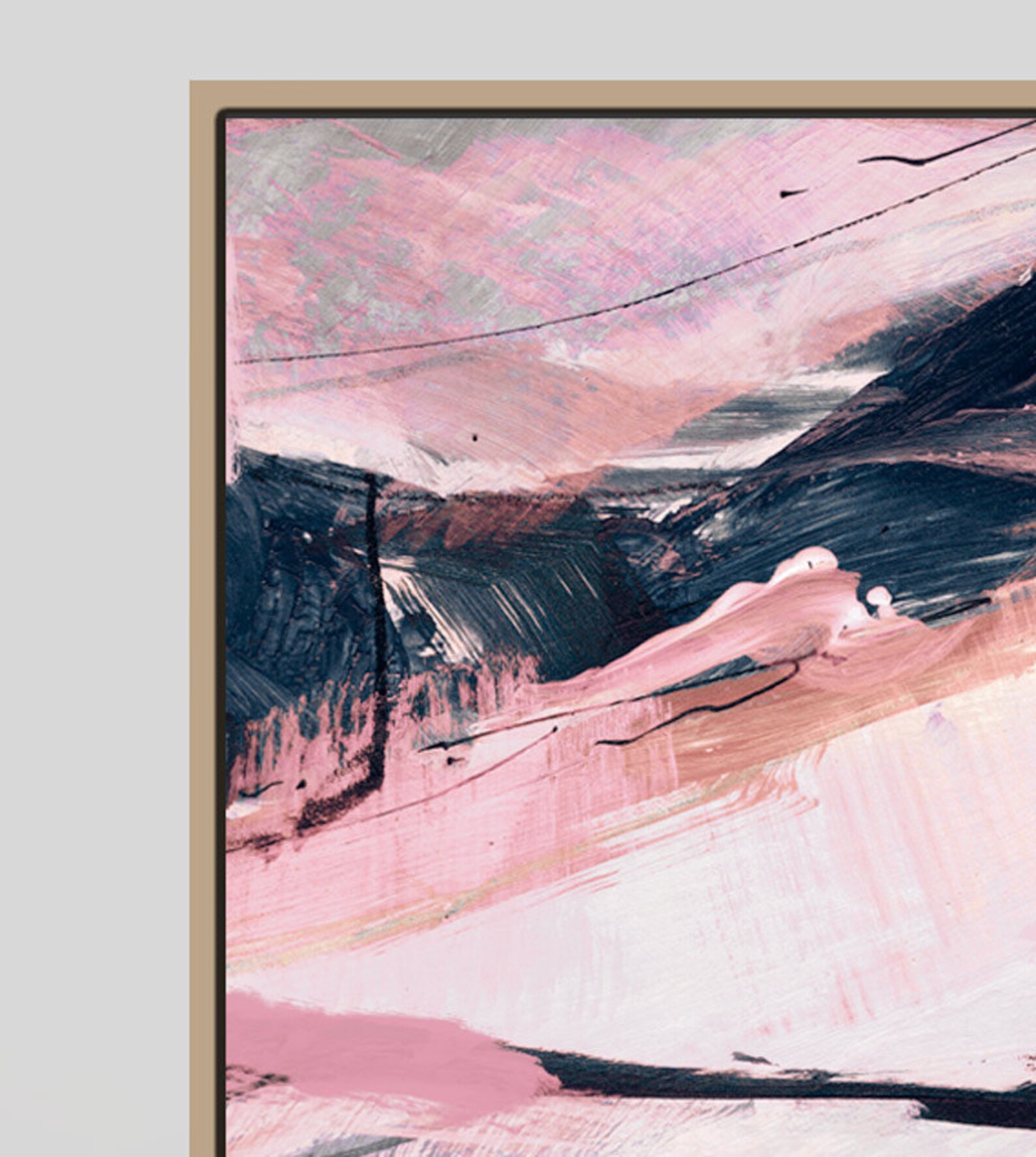 Printable Abstract Art Navy Blue and Pink Art Instant Etsy