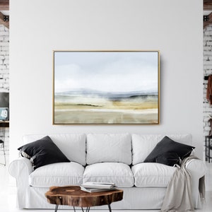 Landscape Painting, Dan Hobday Art, Yellow and Gray wall art, Yellow Wall Art, Large Landscape, Large Wall Art, Beige wall art, Yellowstone imagem 4