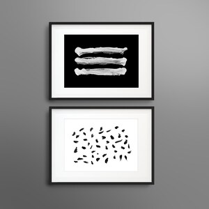 Abstract Art Print Set, Set of 2 Prints, Black and White Abstract Art ...