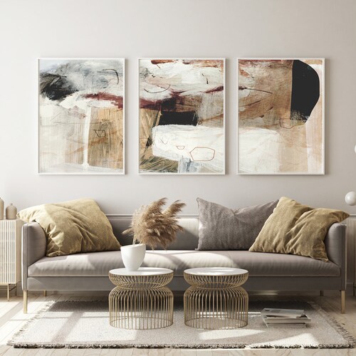 Abstract Art Print Set Set of 3 Prints Digital Download Art Etsy