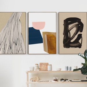 Abstract Art Print Set, Set of 3 Prints, Abstract Painting, Printable Abstract Set, instant download Art, Tryptic Set, 24x36 Print, Wall art