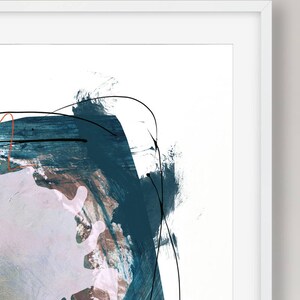 Printable Abstract Art, Navy Blue and Pink Art, Instant Download Art ...