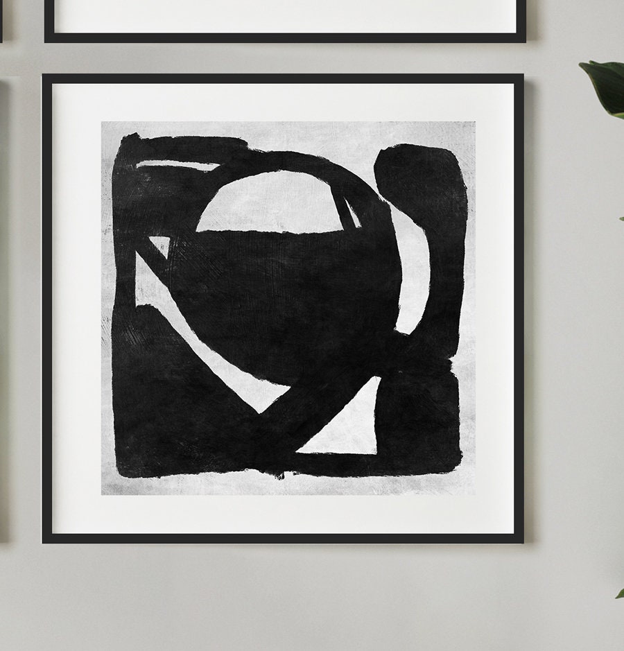 Abstract Art Print Set Set of 4 Black and White Art | Etsy