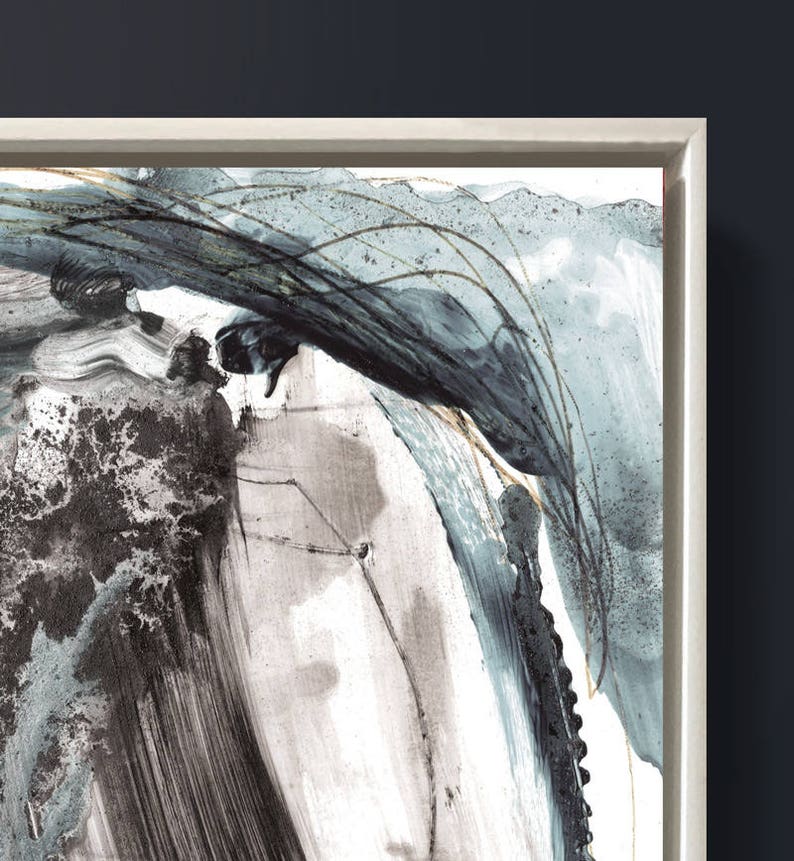 Printable Abstract Art Navy Blue and Gray Art Instant Etsy UK