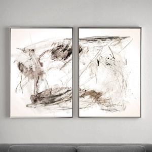 Beige Abstract Art Print Set: Contemporary A1 Wall Decor (Digital Download)