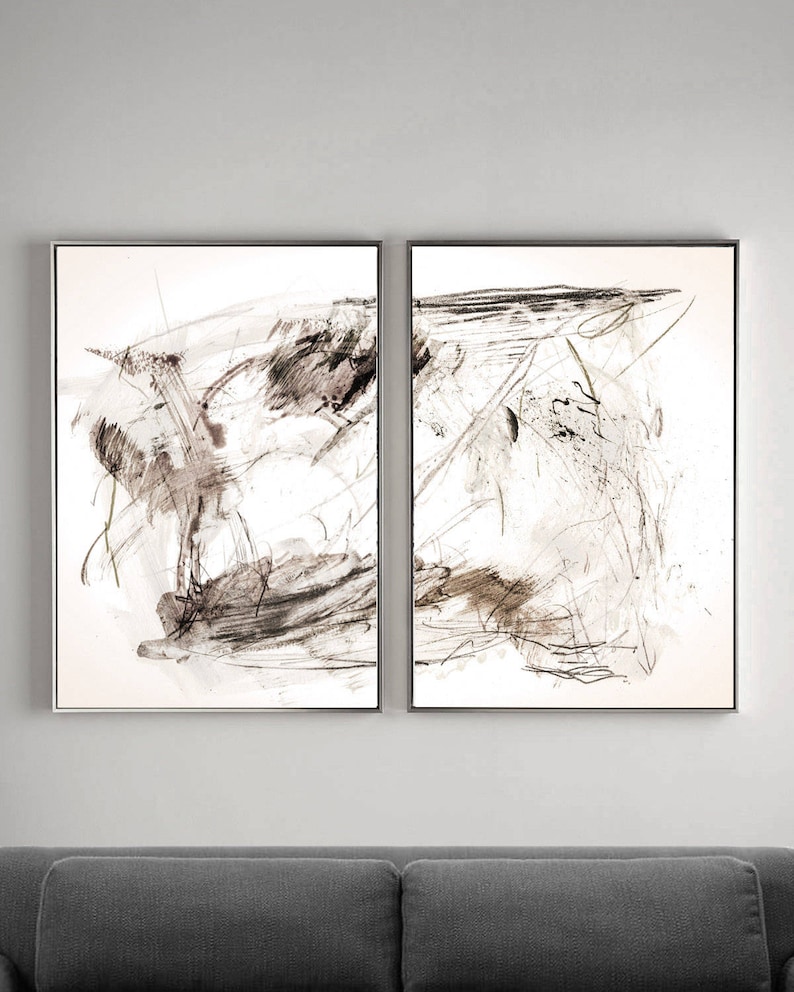 Abstract Print Set Set of 2 Prints Abstract Art Print Set Etsy