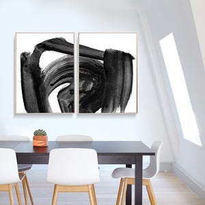 Abstract Print Set, Set of 2 Prints, Abstract Art Print Black and White Art, Modern Art, Printable art Contemporary Wall Art, Large wall art